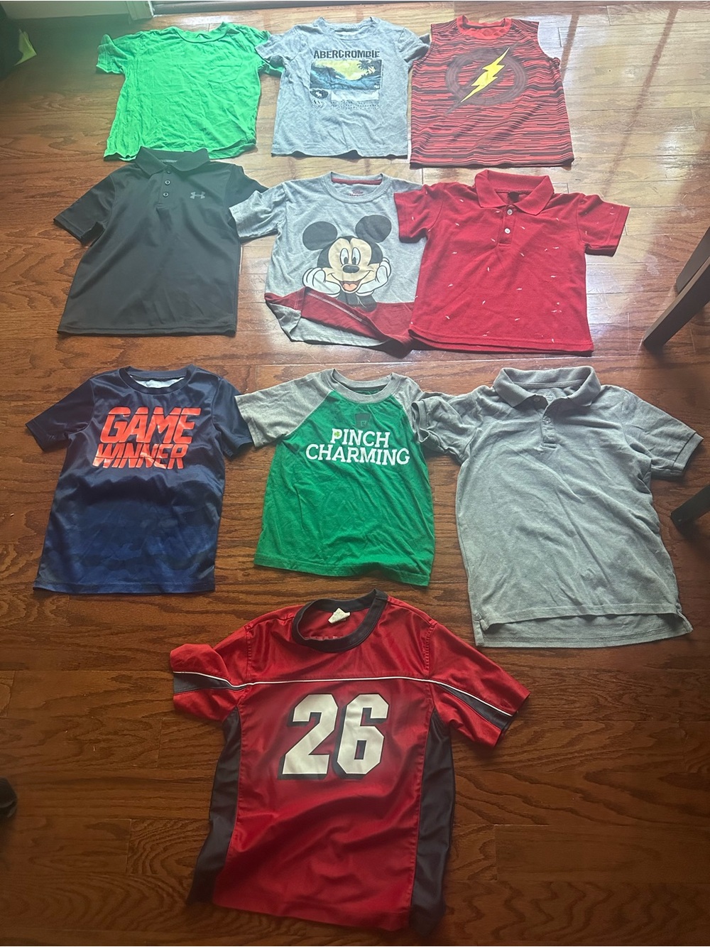 Kids Boys Red Number 26 Athletic Jersey Tee - Kids Size 5-6